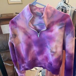 Aritzia TNA cropped half zip sweatshirt